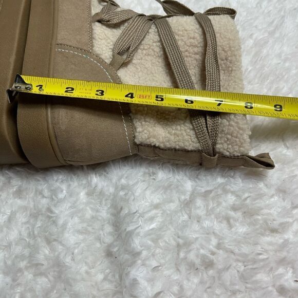 NWT Universal Thread Brigitte ankle Boots khaki and beige faux fur SZ 11 - Picture 11 of 12